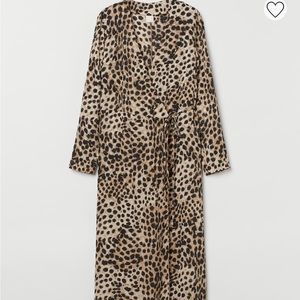 H&M leopard print wrap dress